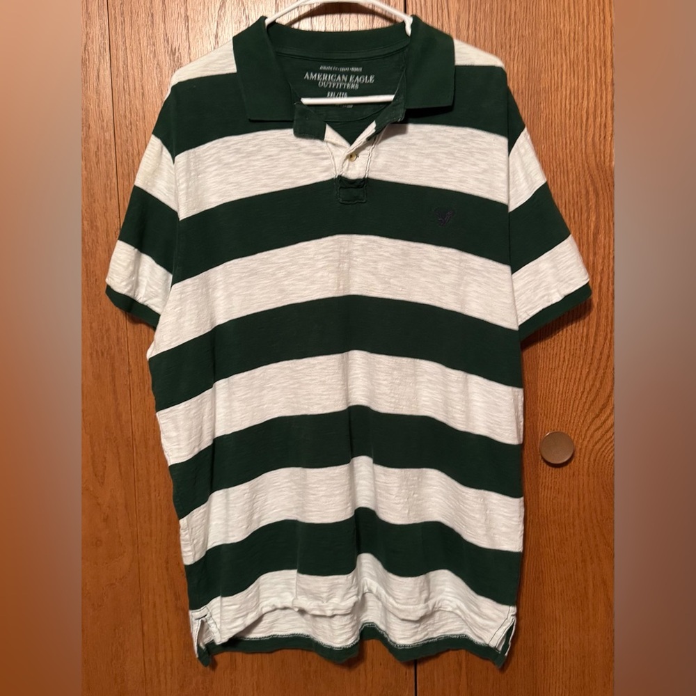 American Eagle Outfitters Men’s Stripe Polo